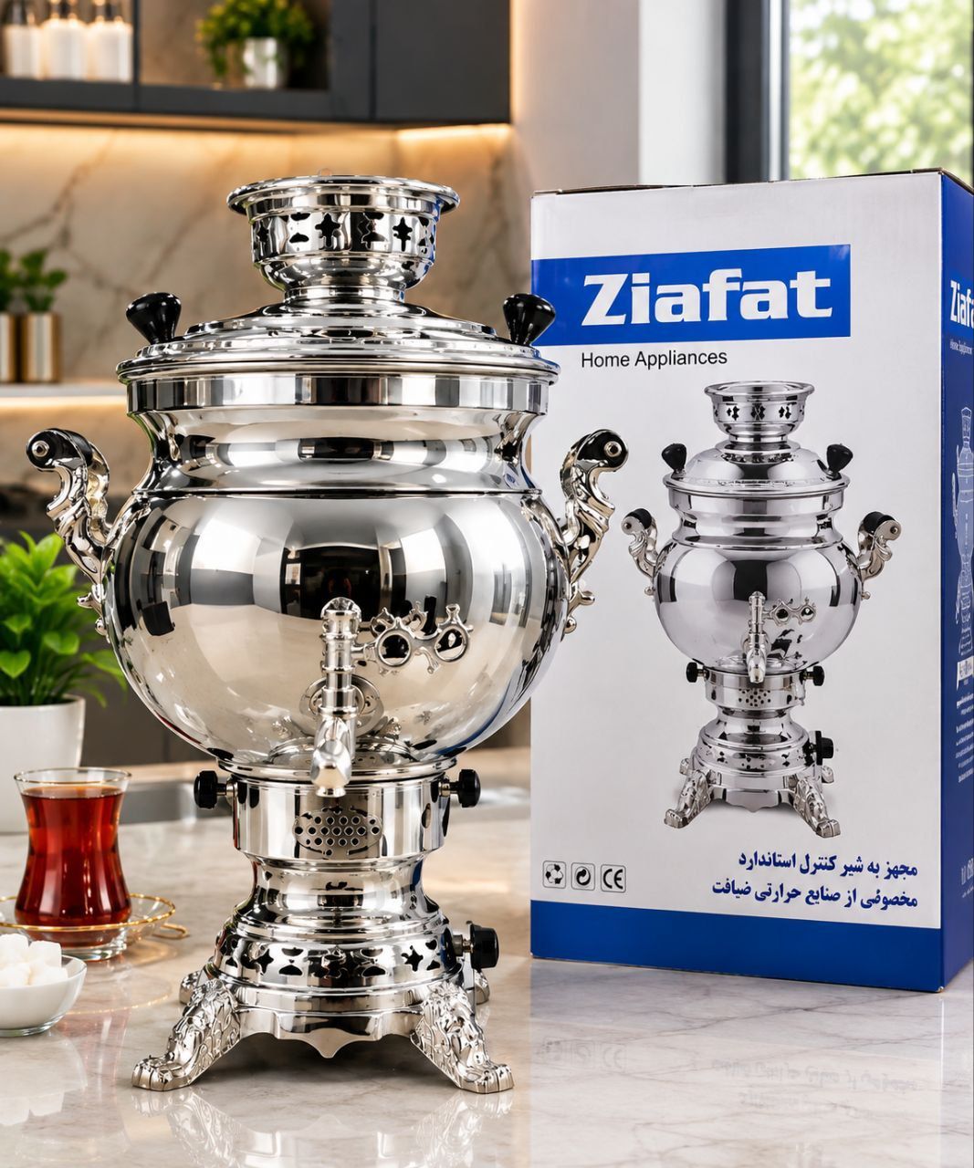 سماور ۱۰ لیتری ضخیم ضیافت